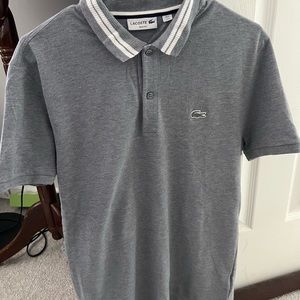 Men's Lacoste Grey Cotton Polo Shirt